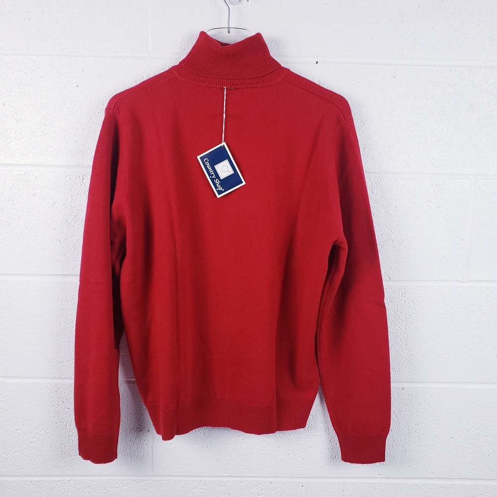 Vintage‎ Country Shop Turtleneck Sweater Red Cashmere Long Sleeve Womens Large